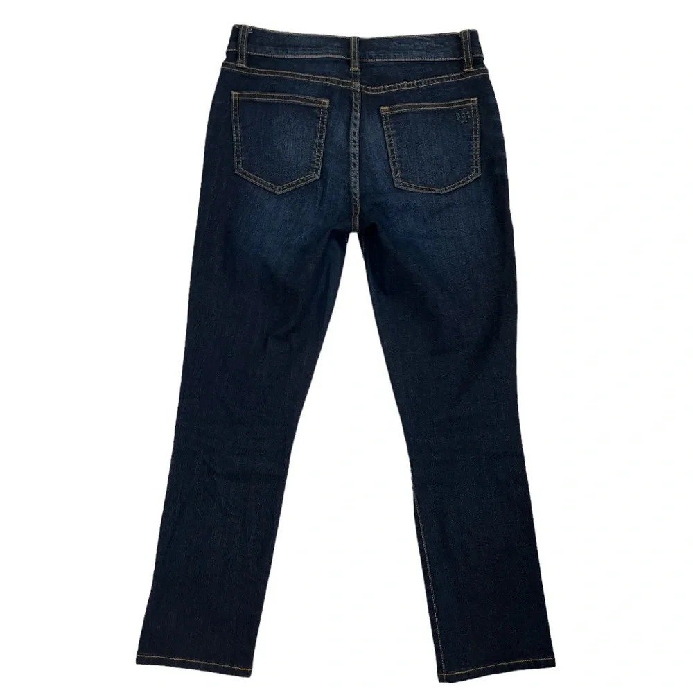 Tory Burch Midrise Ankle Straight Jeans size 24 in Dark Wash